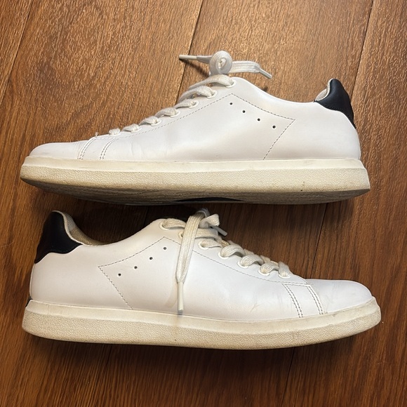 Tory Burch Leather Classic White Lace-Up Sneakers Size 8.5 - Picture 2 of 8